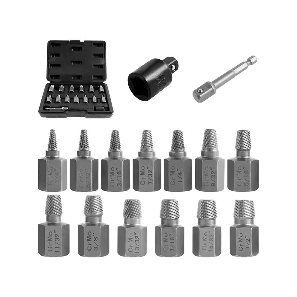 27Pcs Screw Extractor Set, Stripped Bolt Remover, Bolt Extractor Kit For Removing Broken Rusted Bolts Studs Nuts 4713989193224