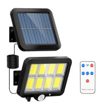LED Solar Split Vägglampa 3 Mode Vattentät Rörelsesensor Lampor Trädgård Gatubelysning Solar Lampa för Trädgårdssäkerhet A