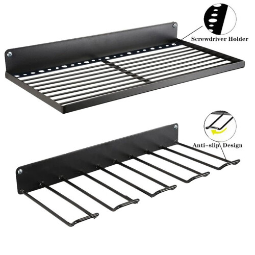 Manual Power Tool Storage Rack Wall, Hanging Floating Tool Rack, Electric Drill Rack, for Workshop Garage 1