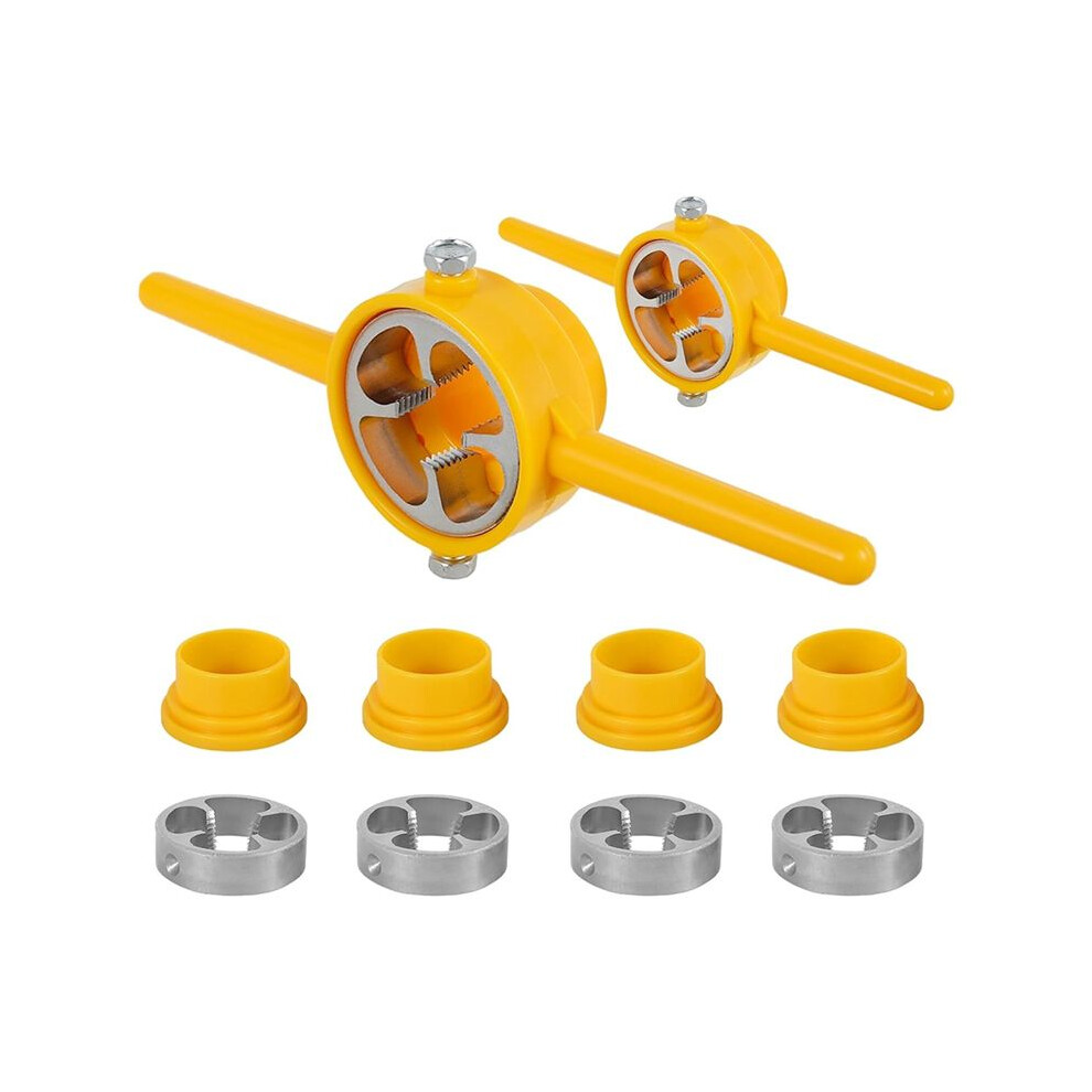 6Pcs Npt Die Set, Pvc Thread Maker Tool, Pipe Threader Plumbing Tool, Manual Npt Round Die Set For Pvc Pipe, Yellow 6033906252154