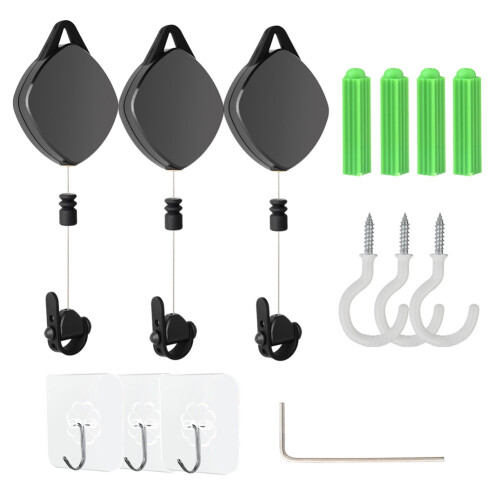 3 Pcs VR Helmet Cable Hook, Automatic Shrink Cable Reel Box for   /  Pro /  Flaws Cable Management
