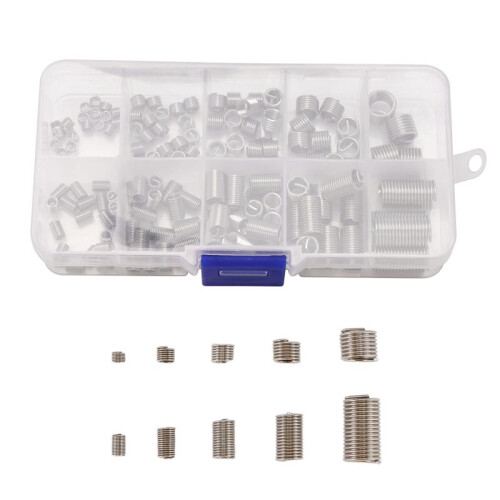 150Pcs Thread Repair Inserts M3 M4 M5 M6 M8 Stainless Steel Heli Coil Thread Repair Insert Wire Thread Insert Assortment