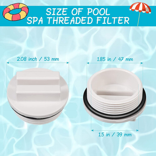 1.5 Inch Pool Plug Threaded Pool Return  Plug Winter Expansion Plug with Ring for Swimming Pool Accessories,2Pcs 1