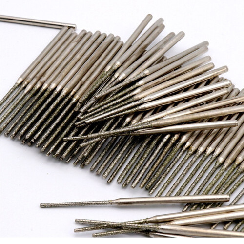 100Pcs 2.0MM Ultra-Long Diamond Drilling Bits Emery Diamond Abrasive Bits Peeling Needle A Type Teeth Grinding Burr 1
