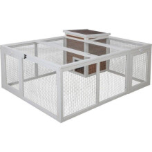 KERBL - Outdoor enclosure for small animals - 132 x 102 x 59 cm - Integrated house - Wire mesh