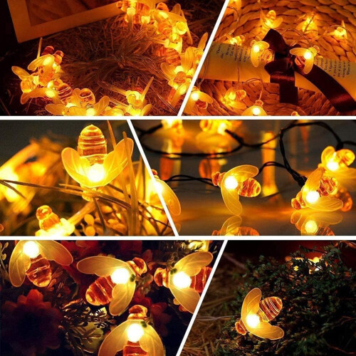 50 LED Solar Honeybee String Lights 1