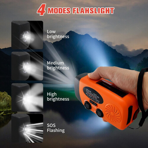 5000mAh Solar Crank Radio Torch Charger 2