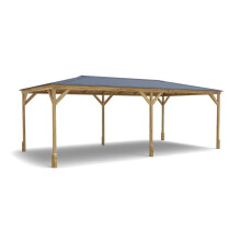 Timber Gazebo Utopia 630 6m x 3m Garden Shelter Roof Shingles Included Dunster House