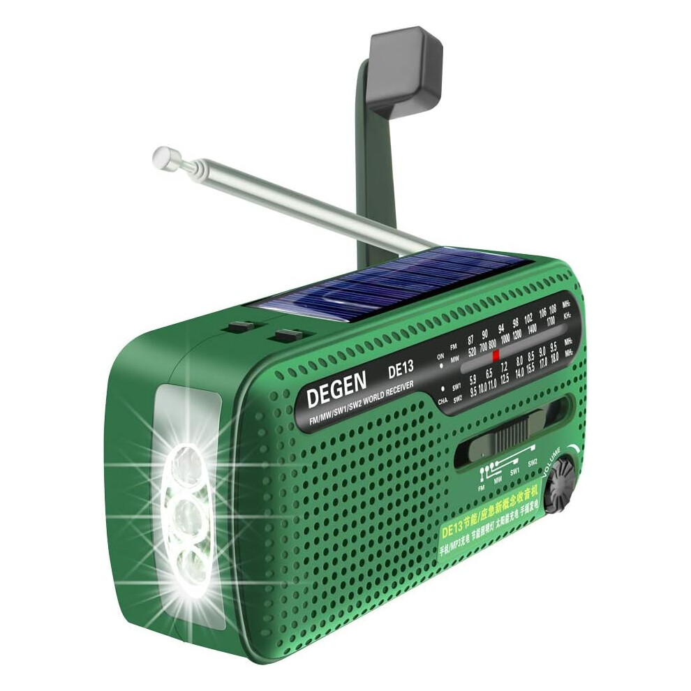 2000mAh Radio Crank Solar Hand Weather Power Bank Charger With Flashlight Light - View #10