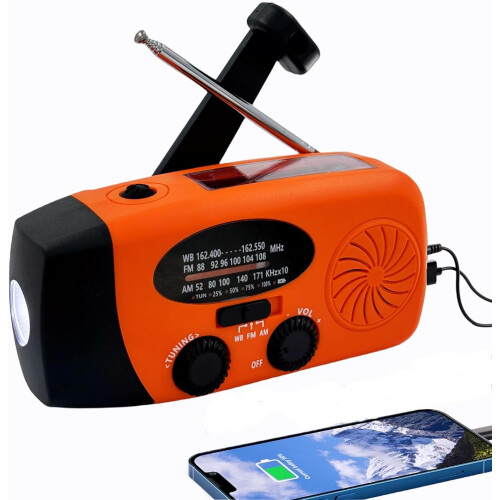 5000mAh Solar Crank Radio Torch Charger