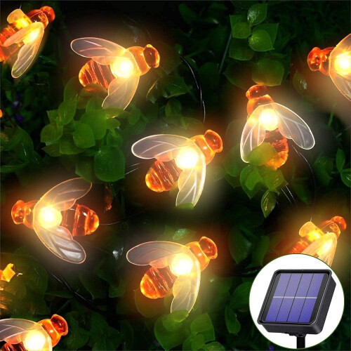 50 LED Solar Honeybee String Lights