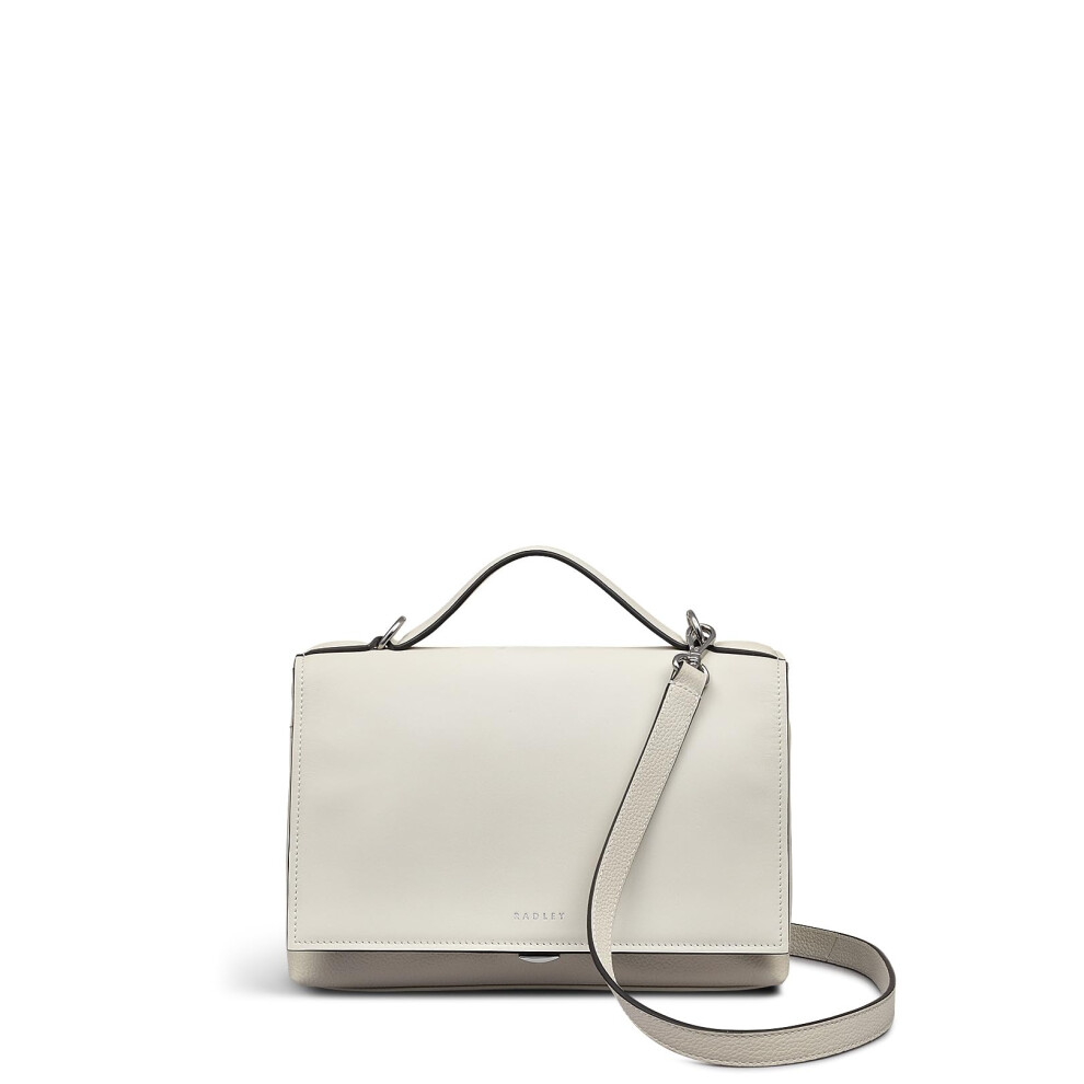 Radley London Holmes Avenue Women's Leather Medium Flapover Cross Body, Chalk