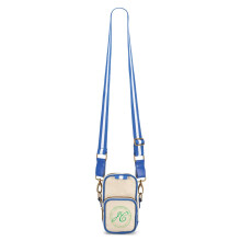 Joules Boat Club Essentials Crossbody Bag, Cotton Canvas, Natural Blue