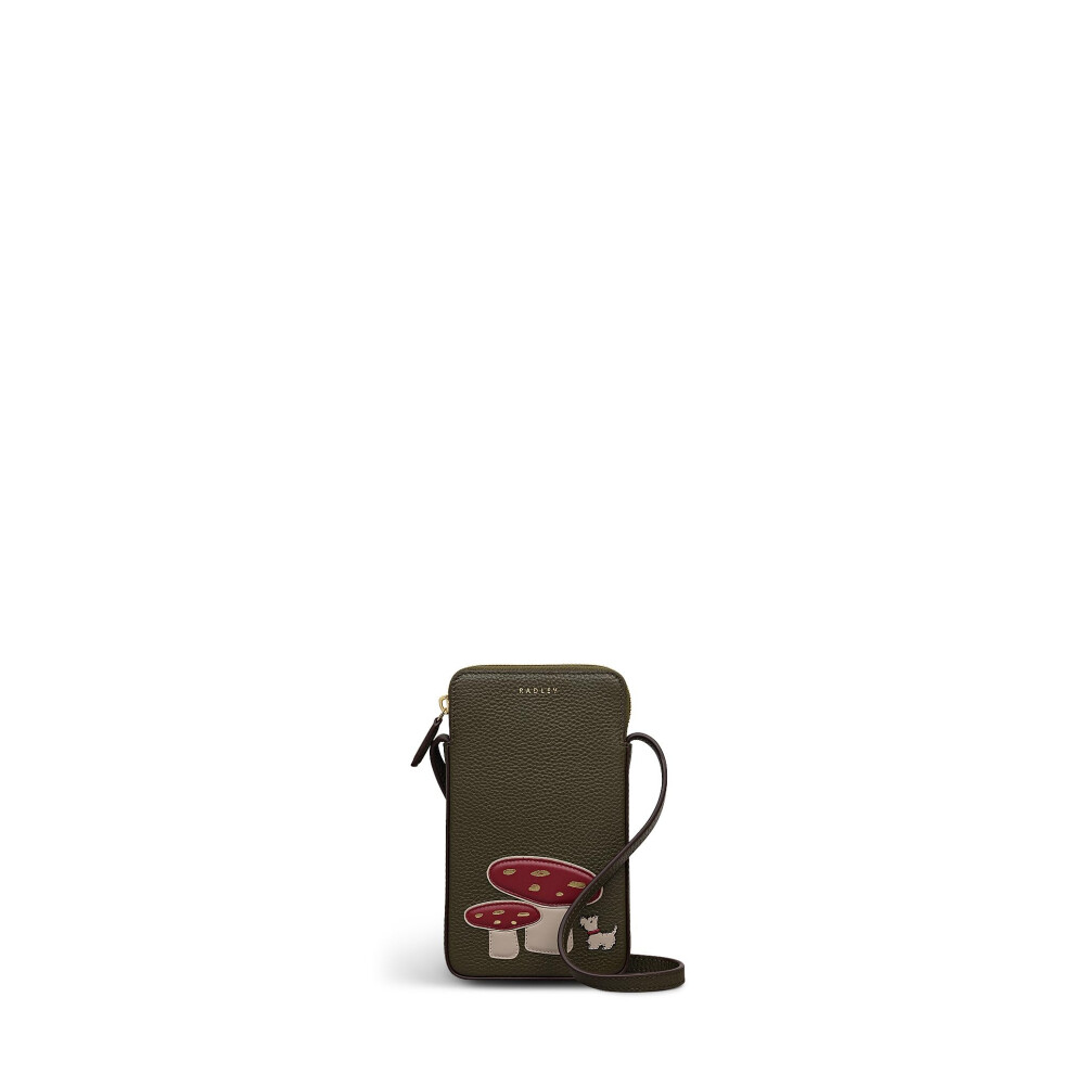 Radley London Mushroom Mate Women's Medium Phone Crossbody, Pine Needle