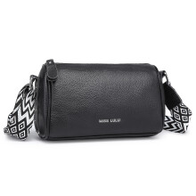 Miss Lulu Womens Handbag Sling Bag Cross body Bag Genuine Leather Handbags for Women with Adjustable Strap (Black)