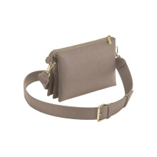 BagBase BG759 Boutique Soft Cross Body Bag - Timeless Soft-Bodied Design - Leather-Look PU - Ideal Handbag & Travel Accessory for Women - Taupe