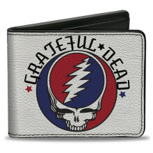 Buckle-Down Men's Grateful Dead Bi-Fold Wallet, 4.0" x 3.5", Faux Leather, 5 Card Slots, ID Window