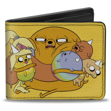 Buckle-Down Cartoon Network Wallet, Bifold, Adventure Time Jake and Pups Worlds Greatest Dad Pose Yellow, Vegan Leather