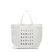 Radley London Womens Ladies on Repeat' Responsible - Small Ziptop Crook Grab Satchel Bag in Natural Cream