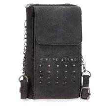 Pepe Jeans Holly Shoulder Bag Small Black 11 x 20 x 4 cm Faux Leather, Black/White, One Size, Small Crossbody Bag