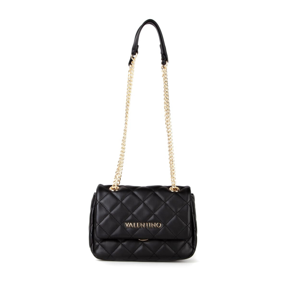 Valentino Shoulder Bag In Quilted Look, Nero, Urethane, One Size Gold