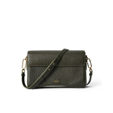 ECCO Unisex's Large Pinch Crossbody Bag, Green Pine Pebbled Leather, L