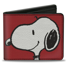 Buckle-Down Peanuts Worldwide LLC Wallet, Bifold, Peanuts Snoopy Smiling Profile Pose Red, Vegan Leather