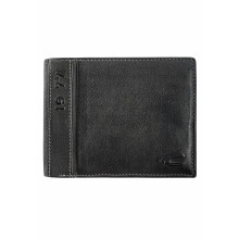 camel active Melbourne Men's Horizontal Leather Wallet Medium, Black, 12,5x2,5x10, 000510