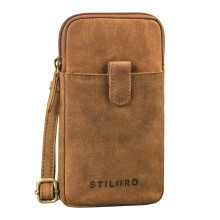STILORD 'Amara' Leather Chest Bag Vintage Crossbody Bag Leather Phone Case for Smartphone Sling Bag XS Fanny Pack Genuine Vintage Leather,