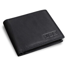 JCB Genuine Black Leather Mens Wallet - RFID NFC Blocking Designer Wallet with Contactless Card Protection Soft Stylish Bifold Design with Zipper Coin