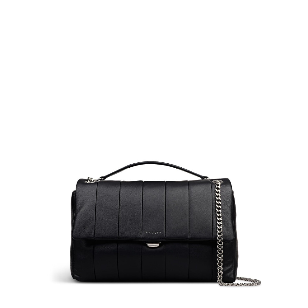 Radley London Burton Way - Quilt Women's Leather Small Flapover Cross Body, Black