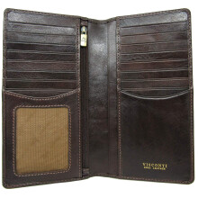 Visconti High End Veg Tanned Leather Tuscany Breast Pocket Long Wallet Cash Card ID Holder RFID Anti Theft TSC45 (Brown)