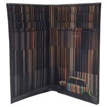 Paul Smith 'Mini Stripe' Mens Credit Card Wallet in Black Leather