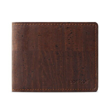 Corkor Vegan Cork Wallet Bifold for Men | Cruelty Non Leather - Brown - S