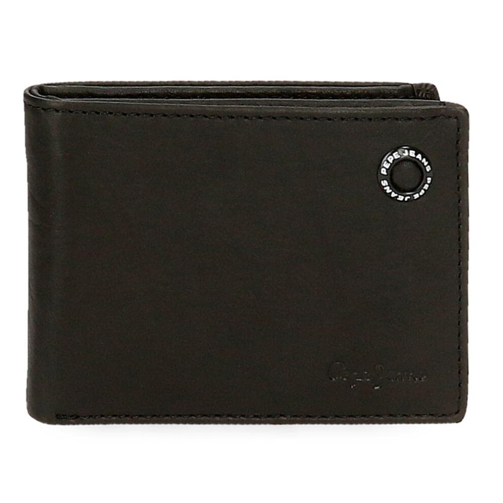 Pepe Jeans Badge Horizontal Wallet With Purse, Unique, ?Nica, Horizontal Wallet With Purse Black/White
