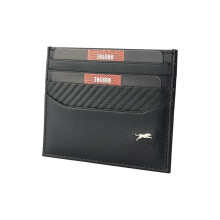 JAGUAR Slim Leather Credit Card Holder, Black
