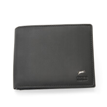 JAGUAR Men's Genuine Leather Wallet, RFID Protection Card Slots and Coin Pocket, Black