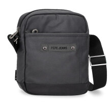 Pepe Jeans Hatfield Shoulder Bag Medium Black 17 x 22 x 6 cm Polyester, Black/White, One Size, Medium Crossbody Bag