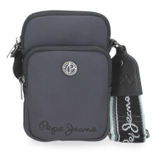 Pepe Jeans Corin Messenger Bag Mobile Phone Holder Grey 11x17.5x4cm Polyester and PU 0,77L by Joumma Bags, grey, One Size, Shoulder Bag Mobile Phone