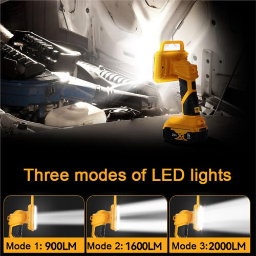 18W 2000LM LED Work Light 3 Brightness Modes for  Li-Ion Battery (Batteries Not Included)