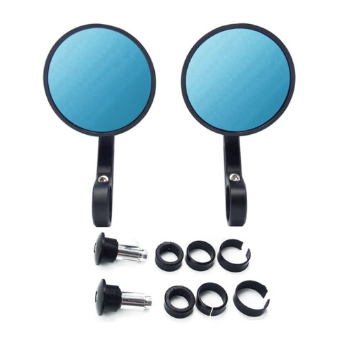 1Pair 7/8" 22mm Universal Motorcycle Round Side Mirror for Cafe Racer 2