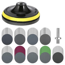54 PCS 5 Inch Sanding Discs Kit, Wet Dry Sandpaper with Foam Backing Pad, 400 to 5000 Grits for Wood Metal Polishing