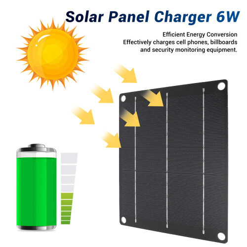 6W Monokristall-Solarmodul-Ladegerät, 6V, Type-C 2
