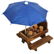 Eekhoornvoederhuisje voor op Tafel, Houten Maïskolfhouder, Parapluvormige Maïskolfhouder, Maïskolfhouder voor Buiten, Winter, Tuin, Veranda A