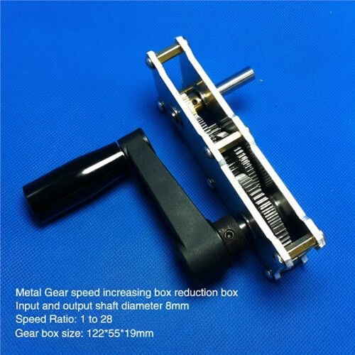 Metal Gear Reducer Speed- Box Accelerator Large Torque Accelerator Reducer,Gearbox with Crank,High Torque Accelerator 2