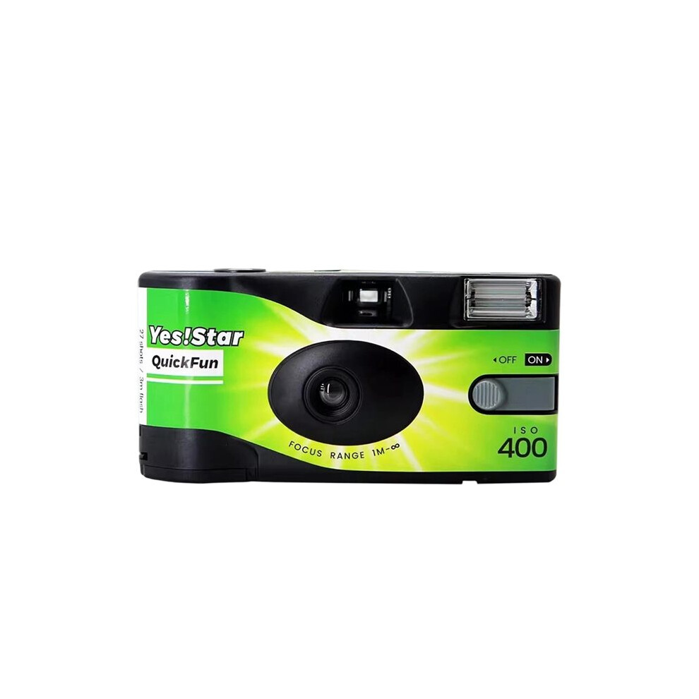 Saudism Single Use Disposable Film Camera Quick Snap Ace 400 With Flash 27 Photo Exposures 35Mm Color Iso 400 Built‑In Flash