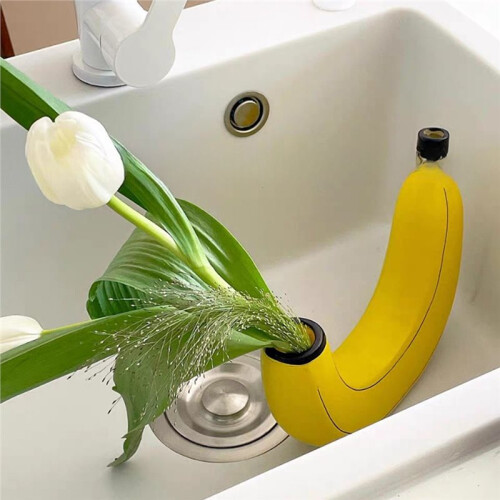 Bananblomvas Söt Bananformad Bordsvas för Blomsterarrangemang Vardagsrum Sovrum Heminredning 1