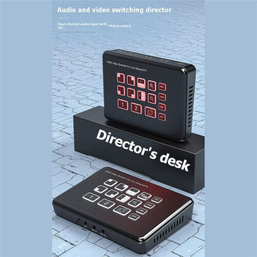 Dual -Compatible Live Streaming Video  2CH Live Broadcast Camera Video Mixer Switcher EU Plug 2