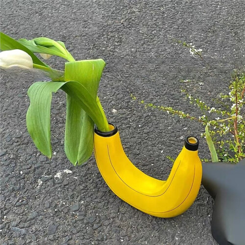 Bananblomvas Söt Bananformad Bordsvas för Blomsterarrangemang Vardagsrum Sovrum Heminredning 2