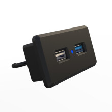Presa per Caricabatterie USB un 2 Porte Adattatore per Caricabatterie da 2 un 9 V Integrato Nella Scrivania HUB QC3.0 per Adattatore di Ricarica